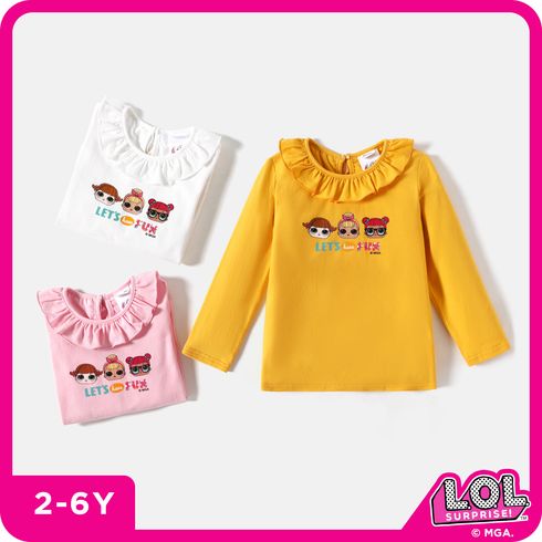 L.O.L. SURPRISE! Toddler Girl Ruffled Character Print Long-sleeve Cotton Tee