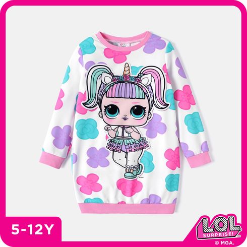 L.O.L. SURPRISE! Kid Girl Floral Print Sweatshirt Dress