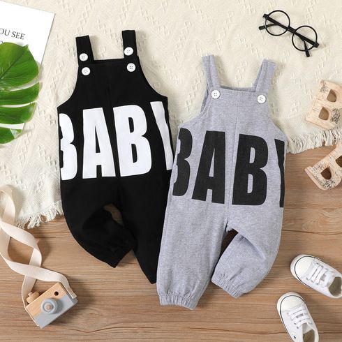 Baby Boy/Girl 95% Cotton Letter Print Overalls