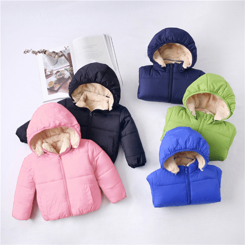 manteau à capuche solide à manches longues pour bébé / enfant en bas âge