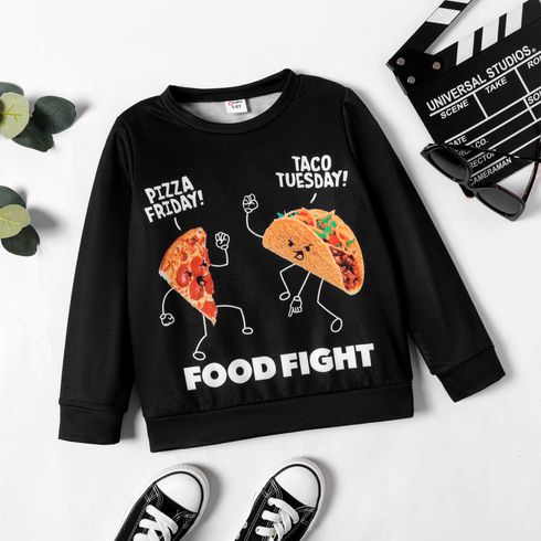 Kid Boy Food Print Pullover Sweatshirt
