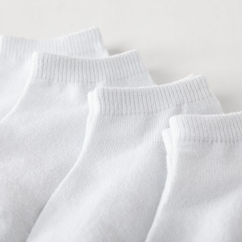 5 paia di calzini solidi per neonati / bambini / bambini Bianco big image 3