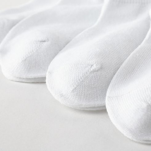 5 paia di calzini solidi per neonati / bambini / bambini Bianco big image 4