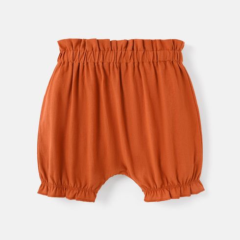 Baby Girl 100% Cotton Solid Bloomer Shorts