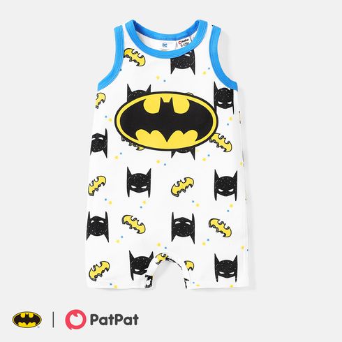 Justice League Baby Boy Allover Print Tank Romper BlackandWhite big image 1