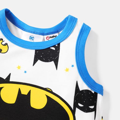 Justice League Baby Boy Allover Print Tank Romper BlackandWhite big image 3