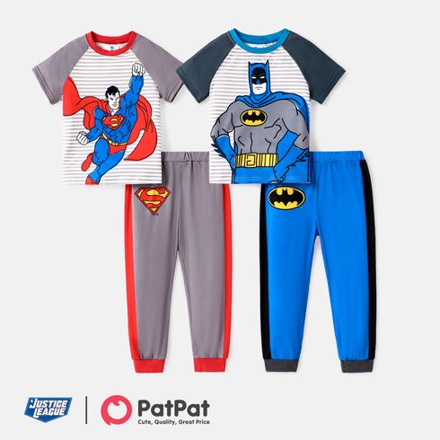 Justice League 2pcs Toddler Boy Striped Raglan Sleeve Tee and Pants Set