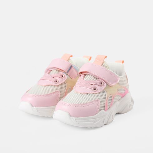 Toddler / Kid Mesh Panel Pink Sneakers (The PU Color of The Upper is Random) Light Pink big image 2