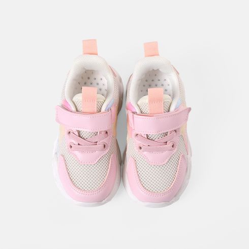 Toddler / Kid Mesh Panel Pink Sneakers (The PU Color of The Upper is Random) Light Pink big image 3
