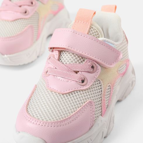 Toddler / Kid Mesh Panel Pink Sneakers (The PU Color of The Upper is Random) Light Pink big image 4