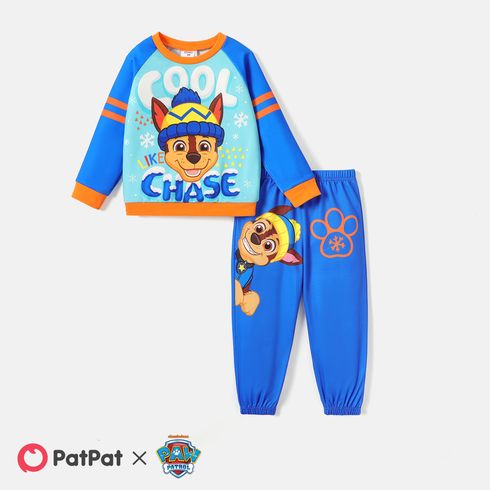 PAW Patrol Toddler Boy/Girl Christmas Colorblock Raglan Sleeve Pullover Sweatshirt/ Elasticized Pants