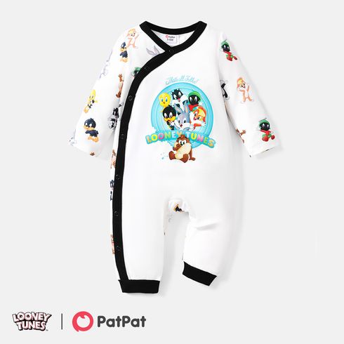 Looney Tunes Baby Boy/Girl Allover Print Long-sleeve Button Jumpsuit