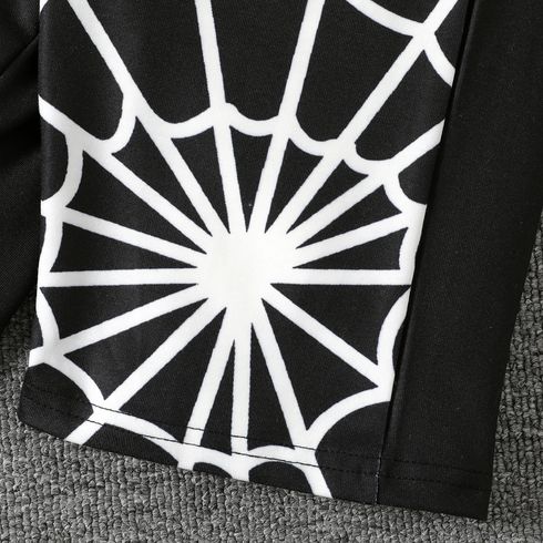 2pcs Kid Boy Spider Print Colorblock Short-sleeve Tee and Elasticized Shorts Set Red big image 6