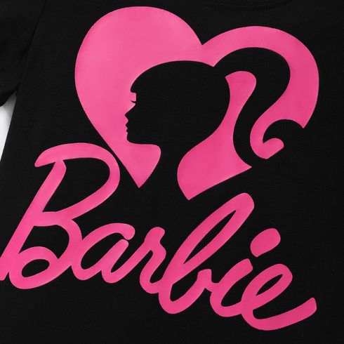 Barbie Mommy and Me Cotton Short-sleeve Heart & Letter Print Short-sleeve T-shirts Black big image 11