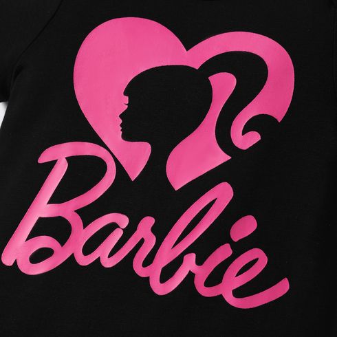 Barbie Mommy and Me Cotton Short-sleeve Heart & Letter Print Short-sleeve T-shirts Black big image 14