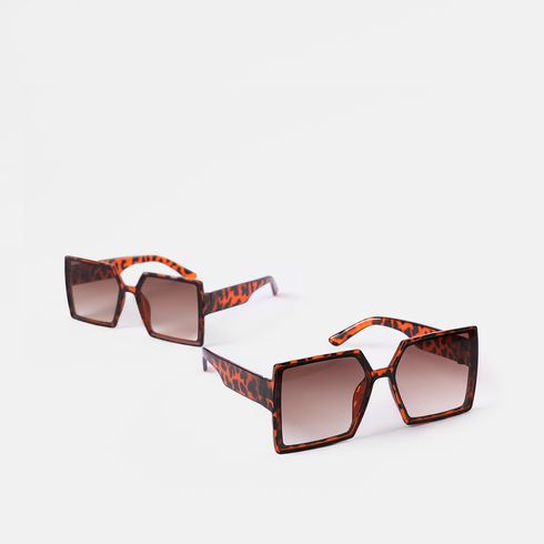 Leopard Frame Tinted Lens Fashion Glasses for Mom and Me (Random Glasses Case Color) Brown big image 1