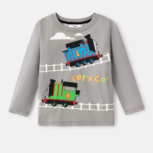 Thomas & Friends Toddler Boy Letter Print Long-sleeve Tee Grey big image 6