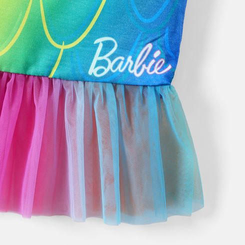 Barbie 2pcs Toddler Girl Naia Flutter-sleeve Tee and Mesh Mermaid Skirt Set Colorful big image 7