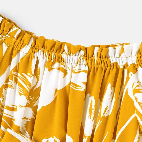 Look per tutta la famiglia Fiore grande Manica corta Coordinati per tutta la famiglia Set Giallo big image 15