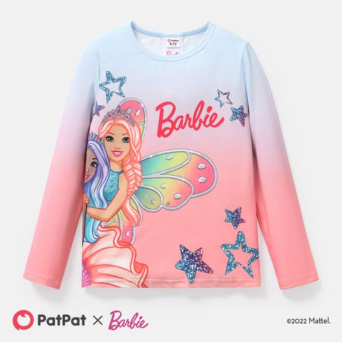 Barbie Kid Girl Gradient Color Pullover Sweatshirt