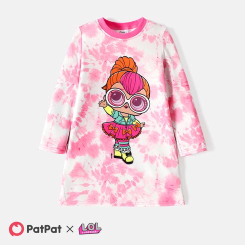 L.O.L. SURPRISE! Toddler Girl Tie Dyed Long-sleeve Dress Colorful big image 4