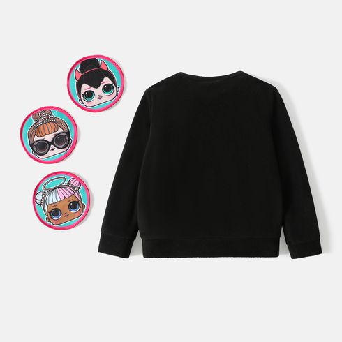 L.O.L. SURPRISE! Toddler Girl Removable Patch Design Black Sweatshirt Black big image 5