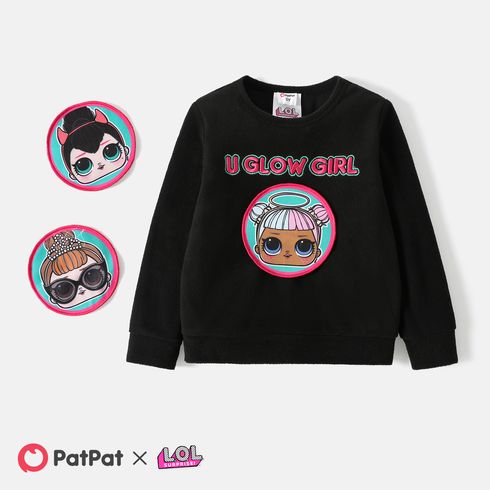 L.O.L. SURPRISE! Toddler Girl Removable Patch Design Black Sweatshirt