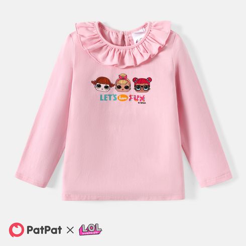 L.O.L. SURPRISE! Toddler Girl Ruffled Character Print Long-sleeve Cotton Tee