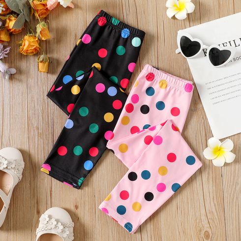 Kid Girl Polka dots Elasticized Leggings
