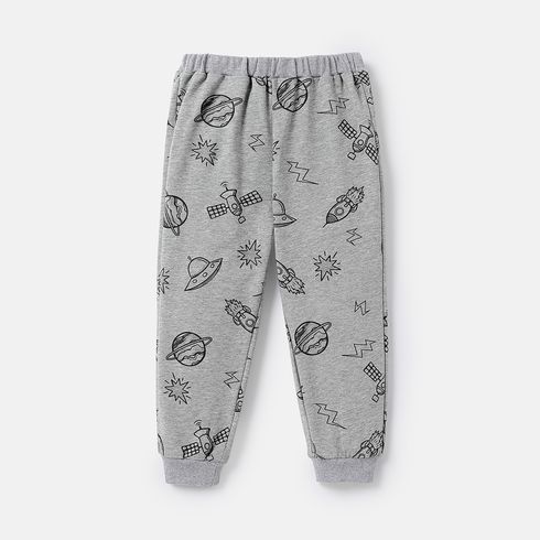 Toddler Boy Allover Space Print Cotton Elasticized Pants