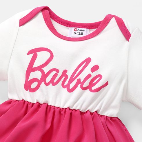 Barbie Mommy and Me Letter Print Belted Combo Tank Rompers White big image 13