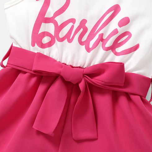 Barbie Mommy and Me Letter Print Belted Combo Tank Rompers White big image 9