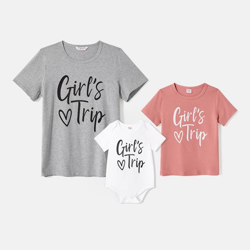 Mommy and Me 95% Cotton Short-sleeve Letter Print Tee