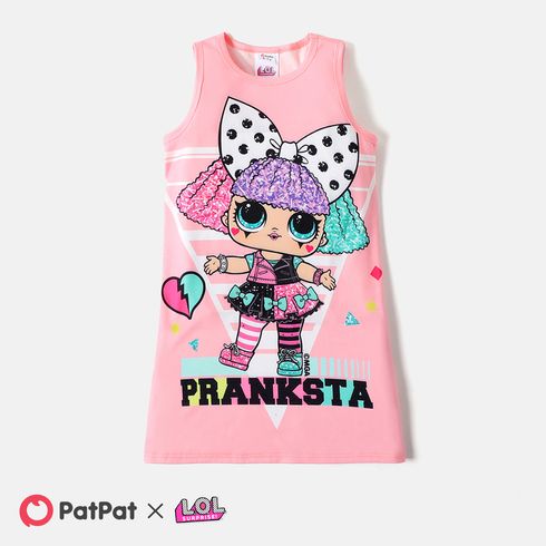 L.O.L. SURPRISE! Kid Girl Letter Print Pink Sleeveless Dress
