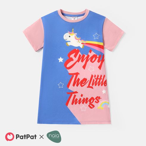 Naia Toddler Girl Unicorn Print Colorblock Short-sleeve Tee Dress