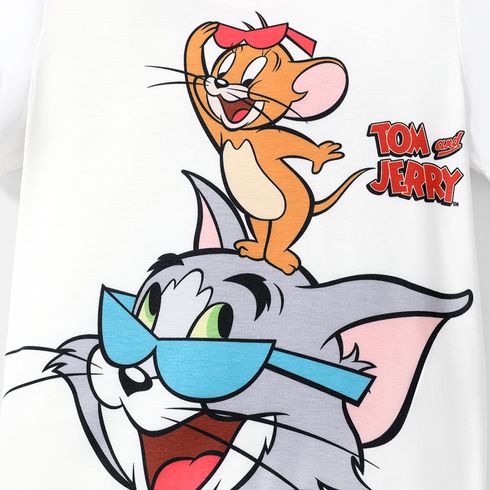 Tom and Jerry بلايزر إطلالة العائلة طوق الجولة كم قصير نقش حيوانات يوم الأب متعدد الألوان big image 17