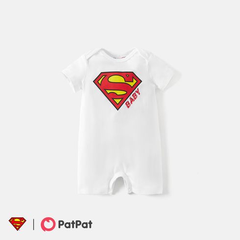 Superman Family Matching Cotton Short-sleeve Graphic White Tee White big image 5