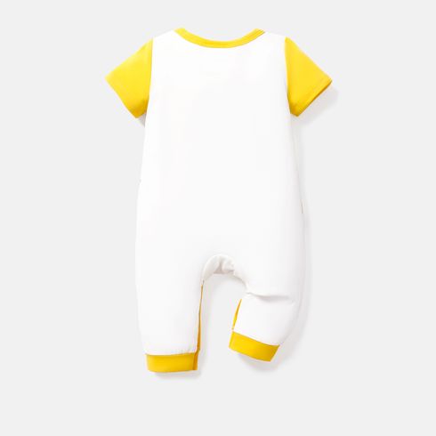 Tom and Jerry Baby Boy Short-sleeve Graphic Print Polka Dots or Striped Naia™ Jumpsuit Yellow big image 3
