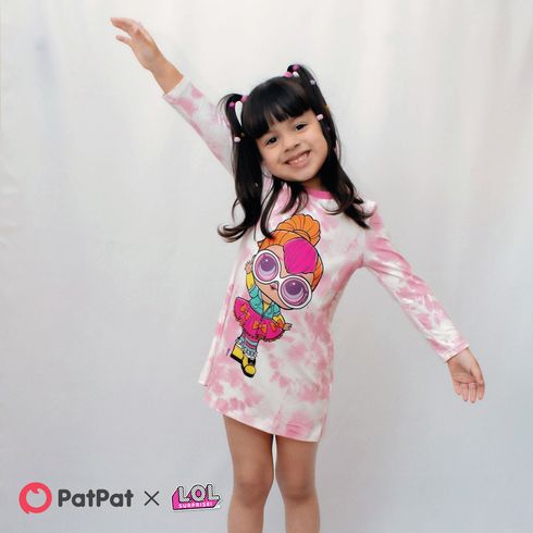 L.O.L. SURPRISE! Toddler Girl Tie Dyed Long-sleeve Dress Colorful big image 2