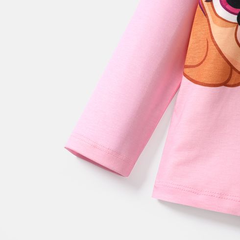 PAW Patrol 2pcs Toddler Girl/Boy Character Print Long-sleeve Tee and Polka dots/Stripe Pants Set Pink big image 4