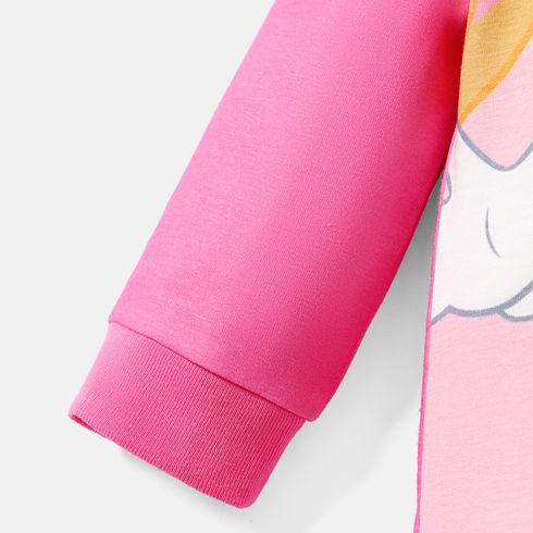 Looney Tunes Baby Boy/Girl Cartoon Animal Print Long-sleeve Naia™ Jumpsuit Pink big image 3