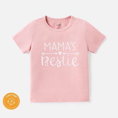 Kurzarm-Baumwoll-T-Shirt mit Buchstabenaufdruck für Kleinkinder/Kinder