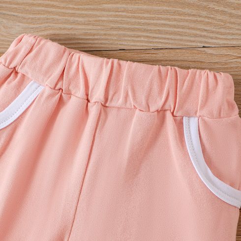 2pcs Baby Boy/Girl 95% Cotton Short-sleeve Cloud Design Tee & Shorts Set Pink big image 5