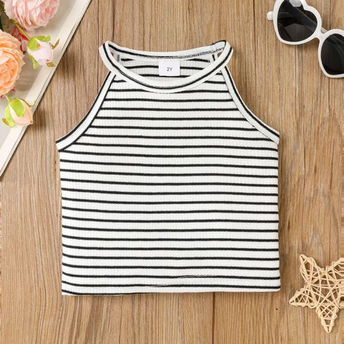 Toddler Girl Stripe Ribbed Sleeveless Tee