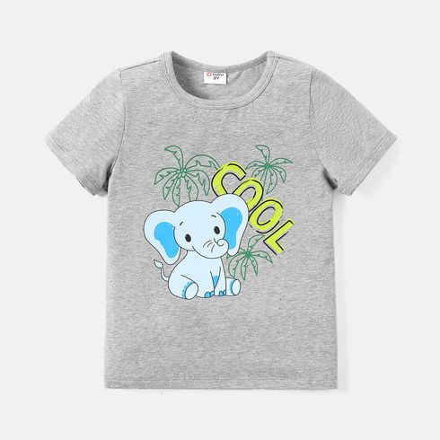 Criança Menino Infantil Elefante Manga curta T-shirts
