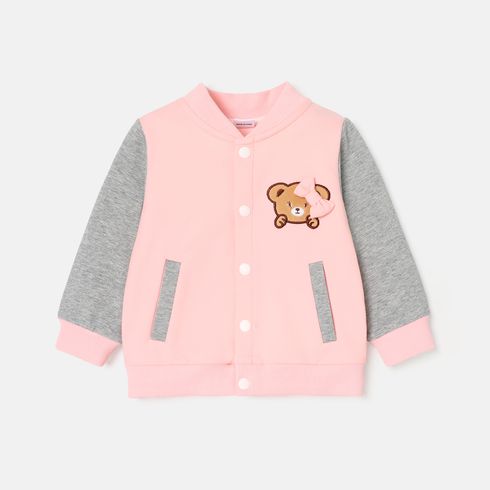 Bebé Menina Costuras de tecido Urso Casual Manga comprida Blusões e casacos