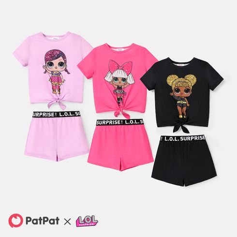 L.O.L. SURPRISE! 2pcs Toddler/Kid Girl Character Print Short-sleeve Tee and Shorts Set