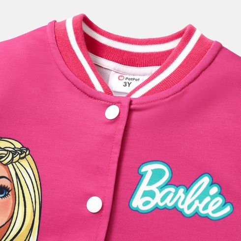 barbie kleinkind/kind mädchen naia™ bomberjacke mit buchstabenmuster und farbblock roseo big image 4