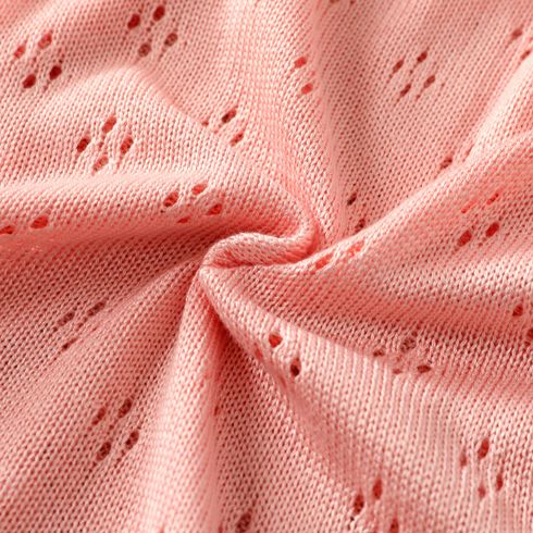 Baby Girl Pink Eyelet Knitted Ruffle Hem Cami Dress Pink big image 5
