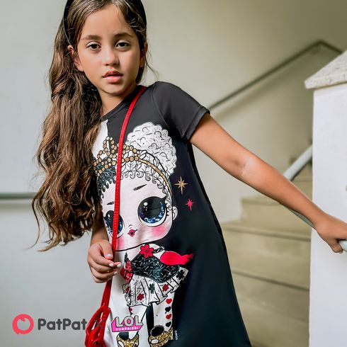 L.O.L. SURPRISE! Kid Girl Naia Colorblock Short-sleeve Dress BlackandWhite big image 6